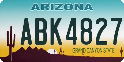 AZ license plate ABK4827
