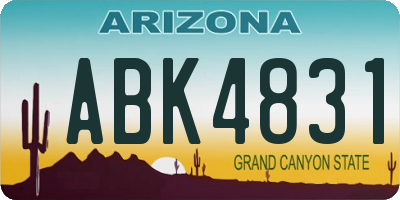 AZ license plate ABK4831