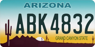 AZ license plate ABK4832