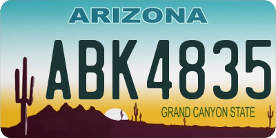 AZ license plate ABK4835