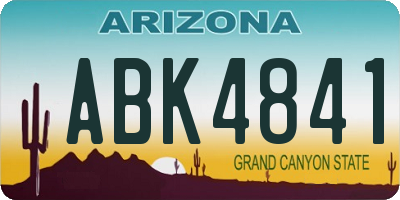 AZ license plate ABK4841