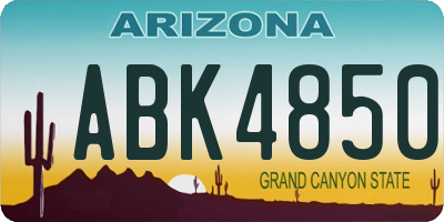 AZ license plate ABK4850