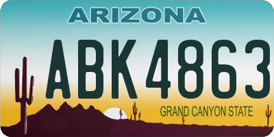 AZ license plate ABK4863