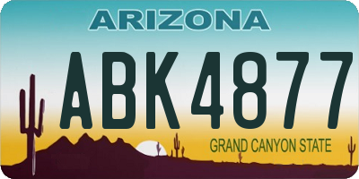 AZ license plate ABK4877