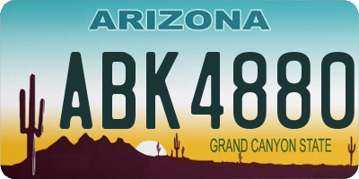 AZ license plate ABK4880