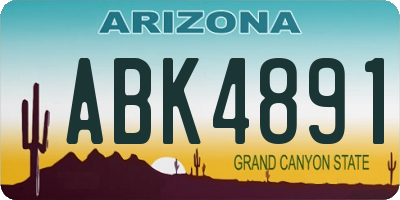 AZ license plate ABK4891
