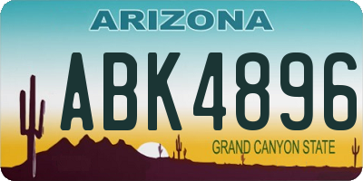 AZ license plate ABK4896