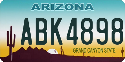AZ license plate ABK4898
