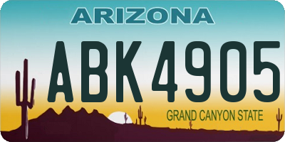 AZ license plate ABK4905