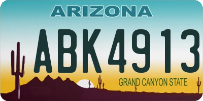 AZ license plate ABK4913