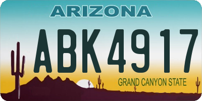 AZ license plate ABK4917