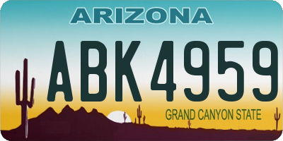 AZ license plate ABK4959