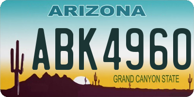 AZ license plate ABK4960