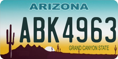 AZ license plate ABK4963