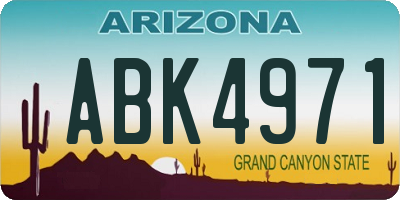 AZ license plate ABK4971