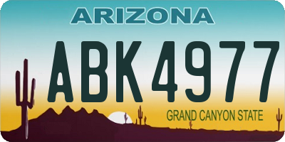 AZ license plate ABK4977