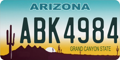AZ license plate ABK4984