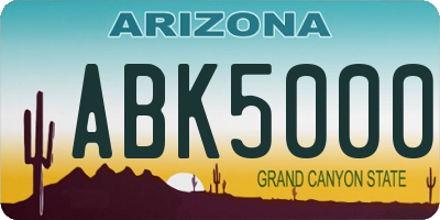 AZ license plate ABK5000