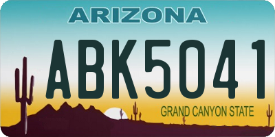 AZ license plate ABK5041