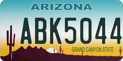AZ license plate ABK5044