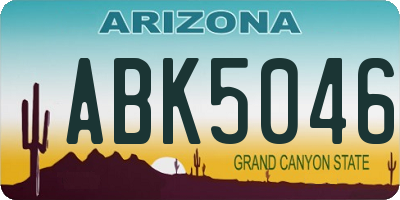 AZ license plate ABK5046