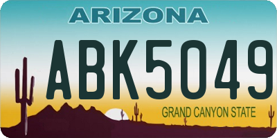 AZ license plate ABK5049