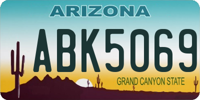 AZ license plate ABK5069