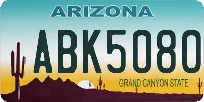 AZ license plate ABK5080