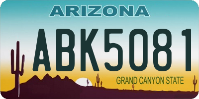 AZ license plate ABK5081