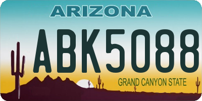 AZ license plate ABK5088