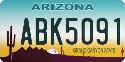 AZ license plate ABK5091