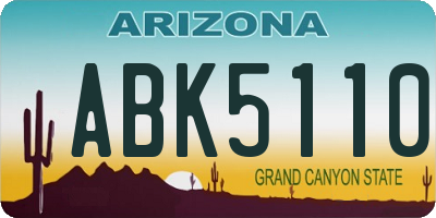AZ license plate ABK5110