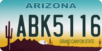 AZ license plate ABK5116