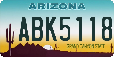 AZ license plate ABK5118