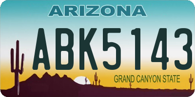 AZ license plate ABK5143