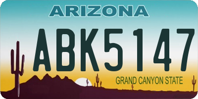 AZ license plate ABK5147