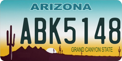 AZ license plate ABK5148