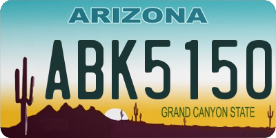 AZ license plate ABK5150