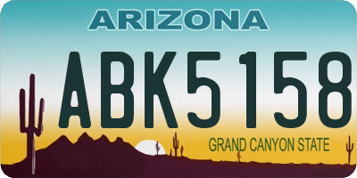 AZ license plate ABK5158