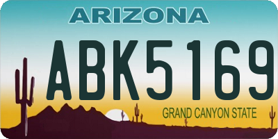 AZ license plate ABK5169