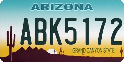 AZ license plate ABK5172