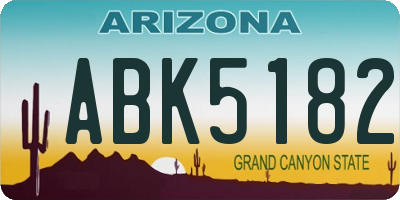 AZ license plate ABK5182