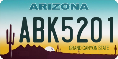 AZ license plate ABK5201