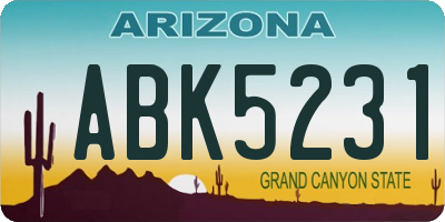 AZ license plate ABK5231