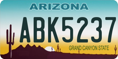 AZ license plate ABK5237