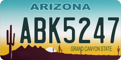 AZ license plate ABK5247