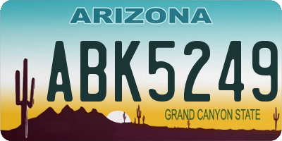 AZ license plate ABK5249