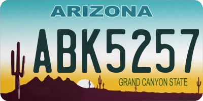 AZ license plate ABK5257