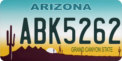 AZ license plate ABK5262