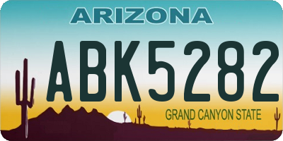 AZ license plate ABK5282